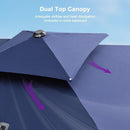 PURPLE LEAF Large Rectangular Porch Umbrella Outside Cantilever Patio Yard Umbrella
