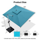 PURPLE LEAF Large Rectangular Porch Umbrella Outside Cantilever Patio Yard Umbrella