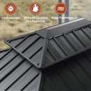 PURPLE LEAF Patio Gazebo with Aluminum Frame Grey Dining Sets-Bundle Set