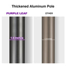 PURPLE LEAF Semi-Auto Outdoor Market Table Umbrella with Heavy-Duty Fabric