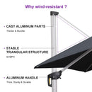 PURPLE LEAF Large Rectangular Porch Umbrella Outside Cantilever Patio Yard Umbrella