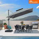 PURPLE LEAF SUNBRELLA Cantilever Umbrella Grey Aluminum Patio Umbrella