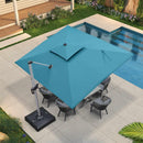 PURPLE LEAF Large Rectangular Porch Umbrella Outside Cantilever Patio Yard Umbrella