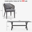 PURPLE LEAF Patio Gazebo with Aluminum Frame Grey Dining Sets-Bundle Set