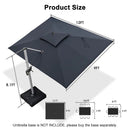 PURPLE LEAF Large Rectangular Porch Umbrella Outside Cantilever Patio Yard Umbrella