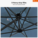 PURPLE LEAF SUNBRELLA Cantilever Umbrella Grey Aluminum Patio Umbrella