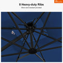 PURPLE LEAF SUNBRELLA Cantilever Umbrella Grey Aluminum Patio Umbrella