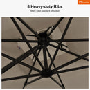 PURPLE LEAF SUNBRELLA Cantilever Umbrella Grey Aluminum Patio Umbrella