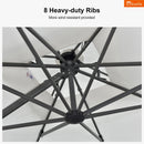 PURPLE LEAF SUNBRELLA Cantilever Umbrella Grey Aluminum Patio Umbrella