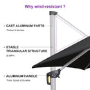 PURPLE LEAF Large Rectangular Porch Umbrella Outside Cantilever Patio Yard Umbrella