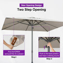PURPLE LEAF Semi-Auto Outdoor Market Table Umbrella with Heavy-Duty Fabric