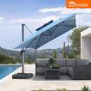 PURPLE LEAF SUNBRELLA Cantilever Umbrella Grey Aluminum Patio Umbrella