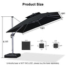 Clearance - PURPLE LEAF OPEN BOX Large Square Patio Cantilever Umbrella for Garden Pool Porch