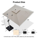 PURPLE LEAF Large Rectangular Porch Umbrella Outside Cantilever Patio Yard Umbrella