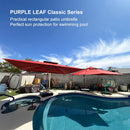 PURPLE LEAF Large Rectangular Porch Umbrella Outside Cantilever Patio Yard Umbrella