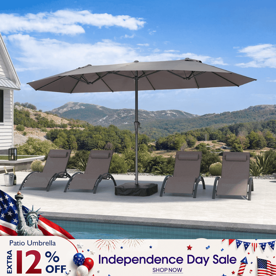 discount patio umbrellas Double-Sided Rectangular Patio Umbrella