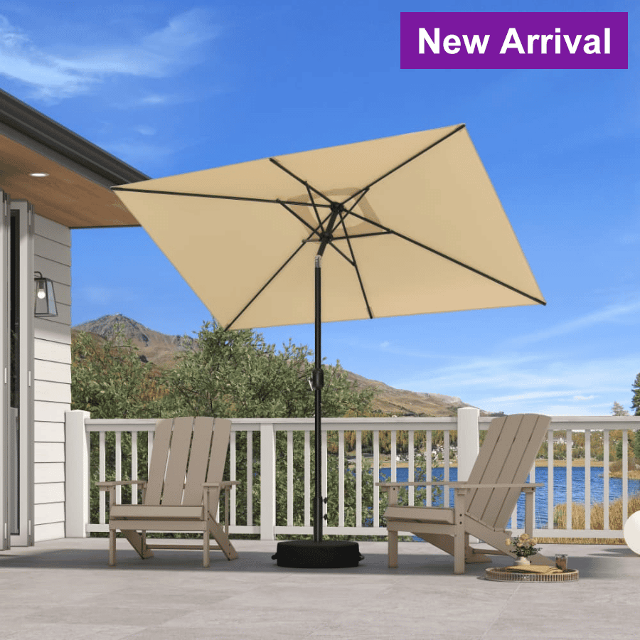 black umbrellas for patio PURPLE LEAF Yard Tilting Patio Table Umbrella Black Frame Outdoor Market  Umbrellas with Base