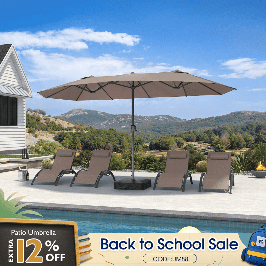 Double-Sided Rectangular Patio Umbrella