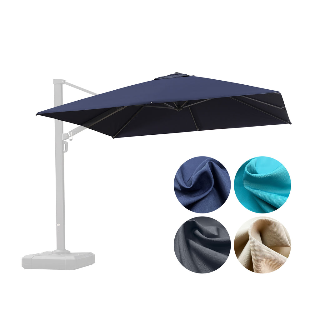 #S Series# Single Top Rectangle Pole Hand Crank Rotating Cantilever Umbrella Replacement Polyester Canopy (Fabric Only)
