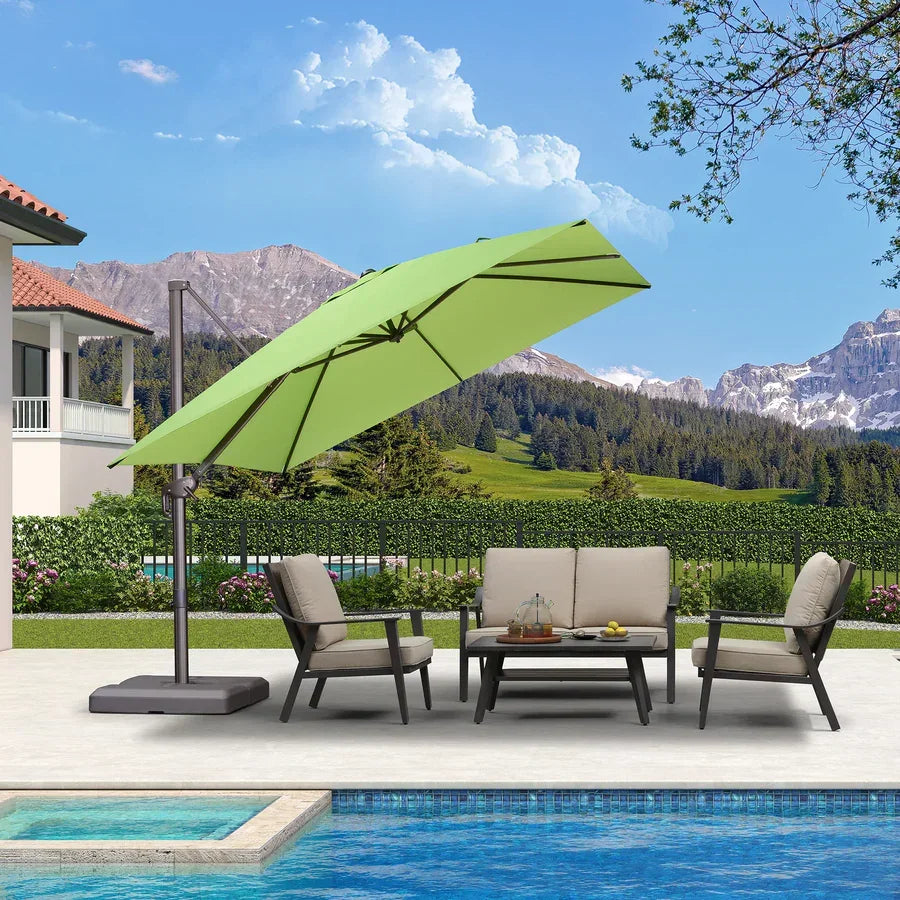 garden aluminum hanging patio umbrella Open Box 10' Cantilever Patio Umbrella