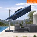 PURPLE LEAF SUNBRELLA Cantilever Umbrella Grey Aluminum Patio Umbrella