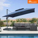PURPLE LEAF SUNBRELLA Cantilever Umbrella Grey Aluminum Patio Umbrella