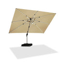 PURPLE LEAF Premium SUNBRELLA Patio Cantilever Umbrella with Solar LED Lights