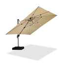 PURPLE LEAF Premium SUNBRELLA Patio Cantilever Umbrella with Solar LED Lights