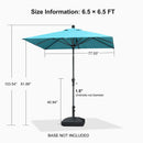 PURPLE LEAF Crank and Tilt Table Umbrella Outdoor Patio Market Umbrella with Visible Hand Crank System