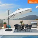 PURPLE LEAF SUNBRELLA Cantilever Umbrella Grey Aluminum Patio Umbrella