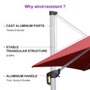 PURPLE LEAF Large Rectangular Porch Umbrella Outside Cantilever Patio Yard Umbrella