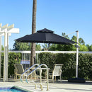 PURPLE LEAF Double Top 360 Degree Rotation 9 ft / 10 ft / 11 ft / 12 ft Square Patio Classic Umbrella - Purple Leaf Garden