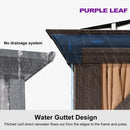 PURPLE LEAF Outdoor Metal Carport Gazebo Bronze Steel Roof Aluminum Frame Shelter for Parking