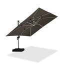 PURPLE LEAF Premium SUNBRELLA Patio Cantilever Umbrella with Solar LED Lights