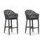 PURPLE LEAF Patio Chairs, 2 Set Outdoor Bar Stools Modern Counter Height Bar, Cushions Included