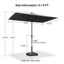 PURPLE LEAF Crank and Tilt Table Umbrella Outdoor Patio Market Umbrella with Visible Hand Crank System