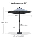 PURPLE LEAF Crank and Tilt Table Umbrella Outdoor Patio Market Umbrella with Visible Hand Crank System