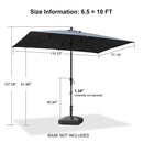 PURPLE LEAF Crank and Tilt Table Umbrella Outdoor Patio Market Umbrella with Visible Hand Crank System