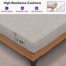 PURPLE LEAF Melben patio set: light gray cushion, 3.94" thick, high-resilience, with breathable fabric and invisible zippers.