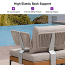 PURPLE LEAF Melben Patio Conversation Set Light Grey Outdoor Aluminum Modern Wicker Sofa Chairs Sets for Balcony Yard Porch