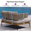 PURPLE LEAF Melben Patio Conversation Set Light Grey Outdoor Aluminum Modern Wicker Sofa Chairs Sets for Balcony Yard Porch