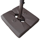 Dark brown cantilever umbrella base with 3D design, patio shade solution made of heavy-duty plastic