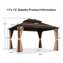 PURPLE LEAF Outdoor Metal Carport Gazebo Bronze Steel Roof Aluminum Frame Shelter for Parking