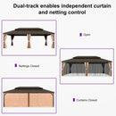 PURPLE LEAF Outdoor Metal Carport Gazebo Bronze Steel Roof Aluminum Frame Shelter for Parking