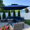 PURPLE LEAF SUNBRELLA Cantilever Umbrella Deluxe Wood Pattern Patio Umbrella