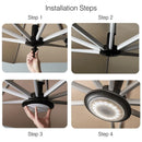 PURPLE LEAF Patio Umbrella Light with Remote Control 12 Color Brightness for Patio Umbrellas, Camping Tents or Outdoor Use (Black)