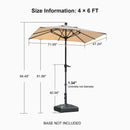 PURPLE LEAF Crank and Tilt Table Umbrella Outdoor Patio Market Umbrella with Visible Hand Crank System