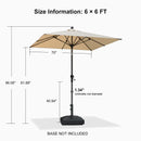 PURPLE LEAF Crank and Tilt Table Umbrella Outdoor Patio Market Umbrella with Visible Hand Crank System