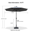 PURPLE LEAF Crank and Tilt Table Umbrella Outdoor Patio Market Umbrella with Visible Hand Crank System