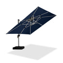PURPLE LEAF Premium SUNBRELLA Patio Cantilever Umbrella with Solar LED Lights